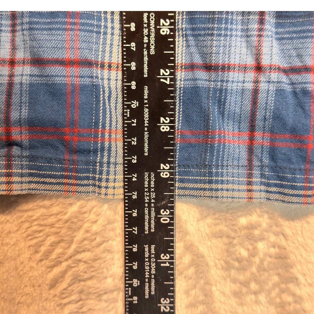 Kuhl Lowdown Flannel Shirt Mens XL Blue Plaid Snap Button Long Sleeve 7210 - Picture 6 of 13